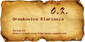 Oreskovics Klarissza névjegykártya